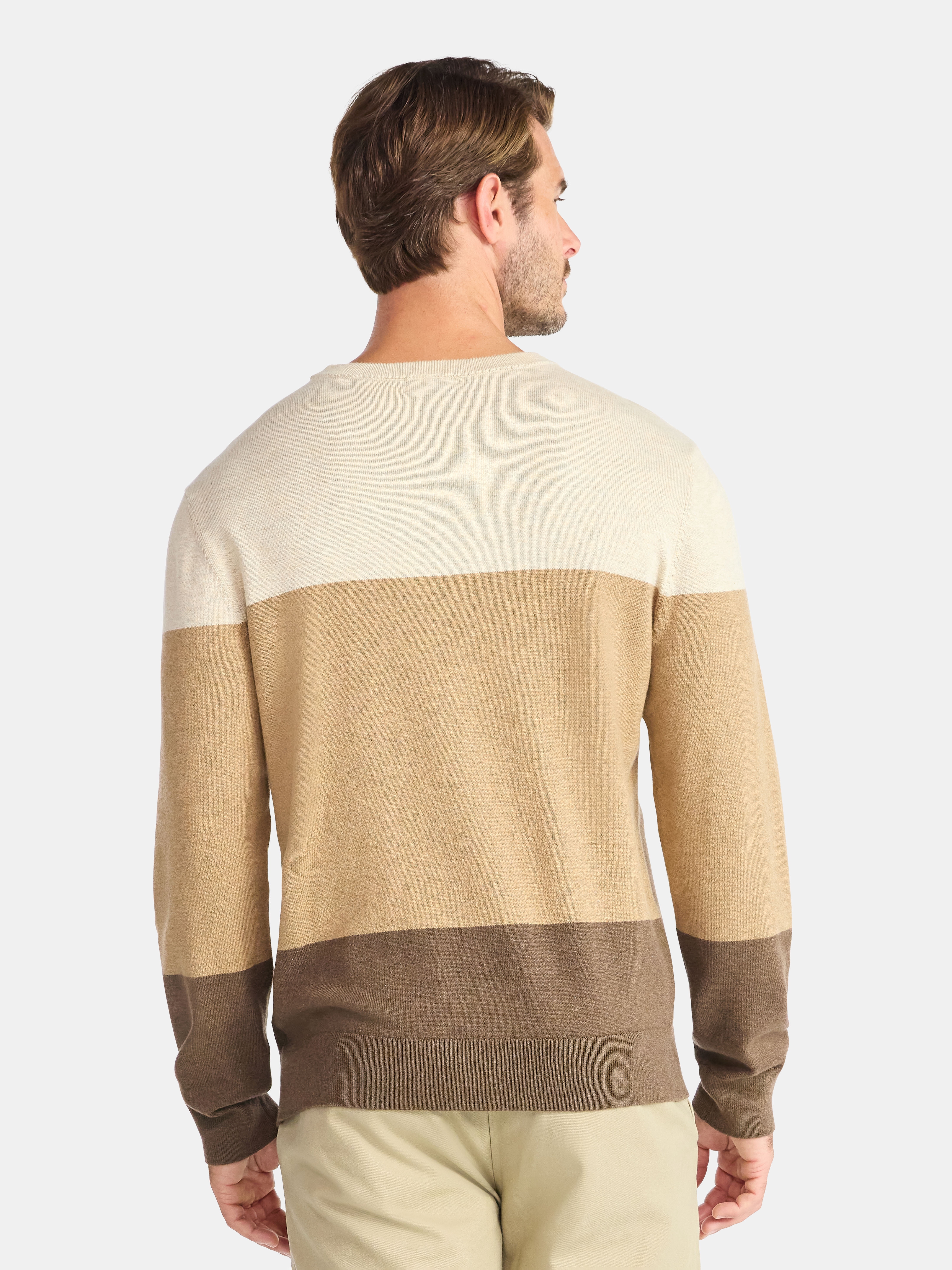 George Men's and Big Men's Colorblock Crewneck Sweater, Midweight, Sizes S-3XL