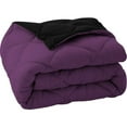 thumbnail image 7 of DNG Creations 3 Piece Reversible Diamond Pattern Comforter Solid - 100% Egyptian Cotton, 800 TC ( Full/ Queen - Size ) All-Season 550 GSM ( Plum/Black Colour ), 7 of 7