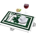 thumbnail image 6 of St. Paddy''s Placemats for Dinning Table Set of 6 Waterproof Geometric Check Table Mats,Cotton Linen Green Clover Place Mats Modern Holiday Table Decor Dinner Mat Resistant Easy Clean Machine Washable, 6 of 6
