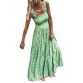 thumbnail image 2 of Taylonsss Robe Longue Élégante pour Femmes à Imprimé, Bretelles Ajustables, Sans Manches, Encolure Carrée, Tenue Florale Française pour la Plage et les Vacances, 2 of 7