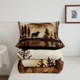 thumbnail image 5 of Manfei Watercolor Mountain Reflection Full Size Comforter Sets,Woodland Wolf Bedding Comforter Set,Brown,Black Reversible,3 Pieces,1 Comforter and 2 Pillowcases, 5 of 7