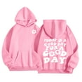 thumbnail image 3 of Oversized Hoodies For Teen Trendy Casual Long Sleeve Letter Printed Hooded Sweatshirt Fall Winter Preppy Clothes Tops - Pink,1-2 Years, 3 of 6