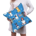 thumbnail image 6 of Bingfone Cute Dogs Linen Throw Pillow Covers Cushion Case Pocket Button Vintage Farmhouse Pillowcase for Sofa Couch Bed 20"x20", 6 of 9