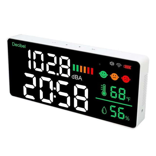 Medidor de sonido 11 pulgadas LED 30 a 130dB compatible con medidor de decibelios ajustable WiFi 24G para oficina ANGGREK Otros