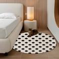 thumbnail image 2 of Round Rugs 3Ft, Wave Point Black Round Area Rug Washable Indoor Throw Carpet, Modern Minimalist Geometric on Linen Small Non Slip Circle Rug for Bedroom Living Room Home Decor Aesthetic, 2 of 8