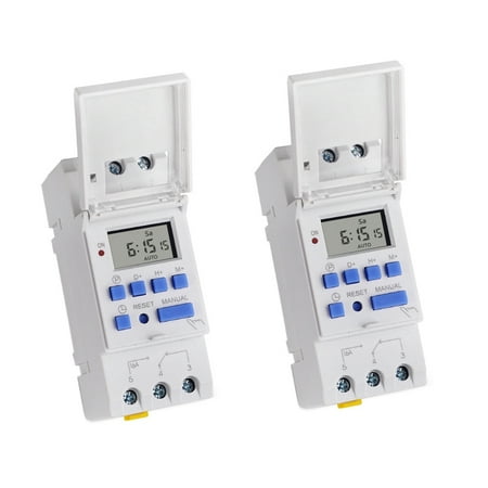 

2X Electronic Timer TM615-2 Timer Switch 7 24 Hours Programmable LCD Time Relay-220V