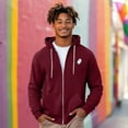 thumbnail image 3 of Dalix Ghost Embroidered Zip Hoodie Fleece Long Sleeve Pocket Warm Soft Mens in Maroon M Medium, 3 of 5