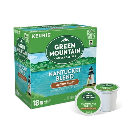 Green Mountain Coffee Nantucket Blend Keurig Single-Serve K-Cup Pods, Medium Roast Coffee, 18 Count