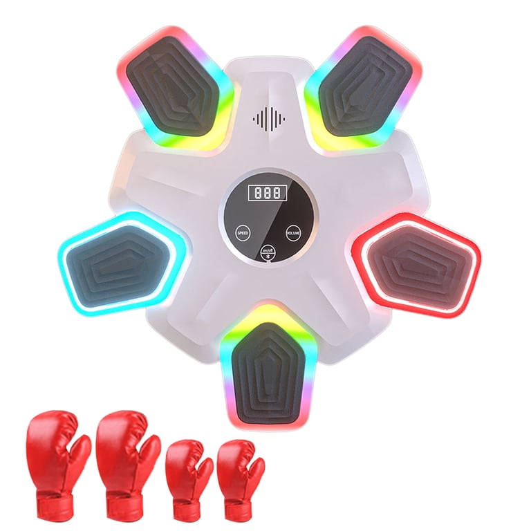 Smart Boxing Trainer Music Boxing Machine With Bluetooth & LED Lights - Wall Mounted Smart Punching Target With Gloves Electronic Boxing Board For Men