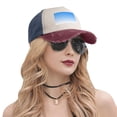 thumbnail image 6 of White Blue Gradient Baseball Cap Distressed Adjustable Vintage Cotton Denim Hat for Women Men, 6 of 7