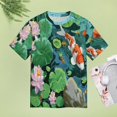 thumbnail image 4 of Lucky Koi Fish Lotus Leaf Women's T-Shirt Short Sleeve T Shirts Tops Tee Ladies Loose T, 4 of 6