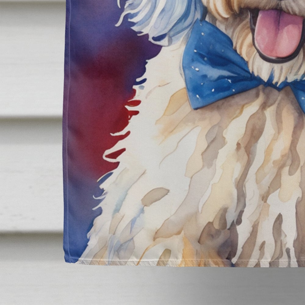 Komondor Patriotic American House Flag 28 in x 40 in
