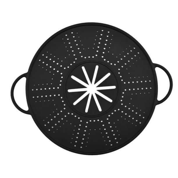 Tapa de silicona antiderrames de 13,39 pulgadas Tapa de sartén con pantalla antisalpicaduras de silicona negro
