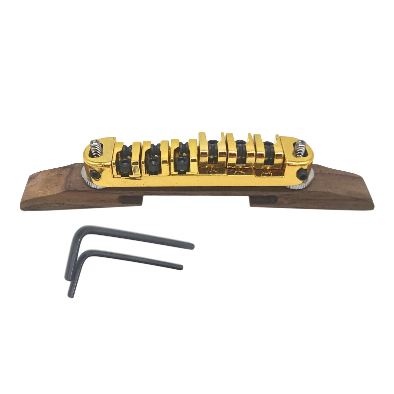 Vensio-Adjustable Roller Saddle Guitar Bridge Replacement Part for Archtop Jazz Electric Guitars Silver