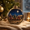 thumbnail image 2 of MYUNNIL Glowing Christmas Ornament Ball, 3.14" Mini Shatterproof Light-Up Night Scene Clear Globe Pendant with Warm LED Light for Xmas Tree Home Party Decor, 2 of 6