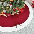 thumbnail image 5 of Hometravel Knitted Christmas Tree Skirt, Red and White Stitched Tree Collar, Decorative Tree Apron for Holiday Decor, Christmas Setup, 5 of 6