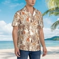 thumbnail image 3 of Balery Woodland Animals in Neutral Tones Camisas hawaianas de manga corta para hombre, camisas playeras de corte holgado, camisas de vacaciones con botones,Medium, 3 of 7