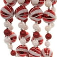 thumbnail image 2 of Kurt Adler Glitter Candy Ball Garland, Christmas Decoration Red and White 6 ft., 2 of 2