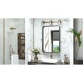 thumbnail image 2 of ZXNYH 48 x 30 Inch Brushed Silver Bathroom Mirror for Wall Brushed Brass Metal Rounded Corner Rectangle Mirror Metal Frame Deep Set Design Hangs Horizontal Or Vertical, 2 of 4