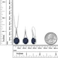 thumbnail image 3 of Gem Stone King 925 Sterling Silver Blue Sapphire Pendant and Earrings Jewelry Set for Women (11.70 Cttw, Gemstone Birthstone, Oval 12X10MM with 18 inch Silver Chain), 3 of 3