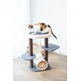 thumbnail image 5 of PetPals 29" Gray 4-Level Medium Cat Tree Scratching Post Tower with Tunnel Plush Perch Indoor Play House Climbing Modern Cat Furniture Plus Free Cat Teaser Bonus, 5 of 9