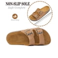 thumbnail image 3 of Northblanc Women's Comfort Flat Sandals Summer Cork Footbed Slides with Double Adjustable Buckle, 3 of 9