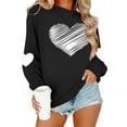 thumbnail image 4 of Dolkfu Women Sweatshirts Love Heart Black Valentines Pullover Shirts Crewneck Plus Size Active Womens Tops L, 4 of 9