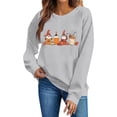 thumbnail image 2 of JOANKDMI Women's Fall Graphic Pullover Sweatshirt Cute Autumn Gnome Coffee Latte Print Crewneck Drop Shoulder Long Sleeve Casual Thanksgiving Holiday Lounge Tops, 2 of 4