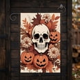 thumbnail image 4 of CSZPPQAF Halloween Garden Flags 12x18 Double Sided-Skull Pumpkin,165 GSM Polyester Fall Yard Decoration Flags, Fade Resistant, 4 of 6