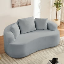 ZAFLY 67” Cloud Comfy Sofa, Deep Seat Loveseat for Living Room, Chenille 2 Seater Cloud Couch, No Assembly Required - Light Gray