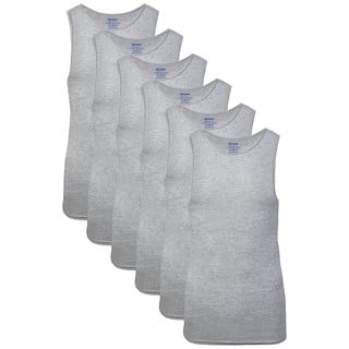 Gildan Men's A-Shirt Tanks, Multipack, Style G1104, Sport Grey (6-pack), Large
