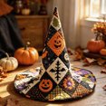 thumbnail image 4 of Witch Hat for Women Halloween Vintage Floral Pointed Wizard Hat Ghost Wide Brim Quilted Cosplay Costume Accessories Adults, 4 of 4