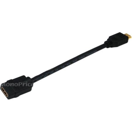 UPC: 0844660028918 | Monoprice 8-inch 28AWG High Speed Male to Female HDMI Port Saver – Black