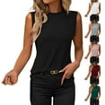 thumbnail image 2 of WTXUE Tank Tops Sleeveless, Crew Neck Women's Vest Summer Casual Top Solid | Casual for Women Green XXL, 2 of 6