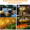thumbnail image 2 of 2 Pack Solar Garden Colorful Lights Insert Ground, 90LED 8 Patterns, Starburst for Road, Patio, Lawn, Backyard, Christmas Party Decorations (Warm White) M01, 2 of 5