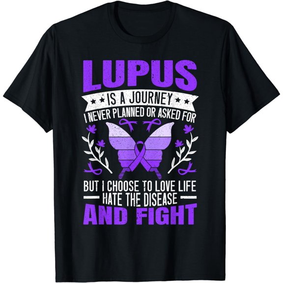 Lupus Awareness Butterfly Wear Purple SLE Autoimmune Disease T-Shirt