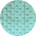 thumbnail image 1 of Ahgly Company Indoor Round Solid Light Blue Modern Area Rugs, 6' Round, 1 of 4