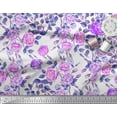 thumbnail image 2 of Soimoi Moss Georgette Fabric Leaves & Rose Flower Decor Fabric Printed Yard 42 Inch Wide, 2 of 3