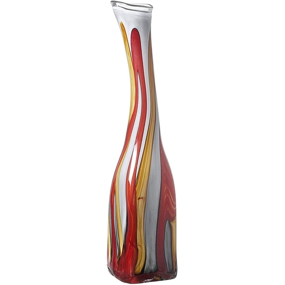 Elegant and Modern Decorative Classical Glass and Marble Vase for Housewarming Gift - 27.5" Glass Vase, Etna