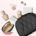 thumbnail image 6 of Pineapple Knit Cosmetic Bag Mini Travel Makeup Pouch 9x4x6 inch Lightweight Leakproof Zippered Organizer for Toiletries Accessories Women On-the-Go(Black), 6 of 6