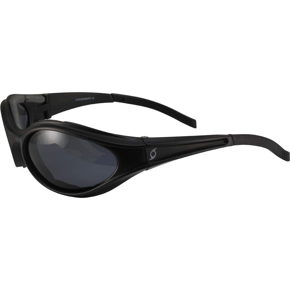 Hurricane Cyclone Sport Vented Foam Padded Riding Sunglasses Black with