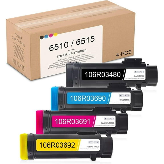 6510 / 6515 Extra High Capacity Toner Cartridge(106R03480 106R03690 106R03691 106R03692) 4-Color SetReplacement for Xerox Phaser 6510 6510N WorkCentre 6515 6515N 6515DN Printe
