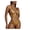 Gold, variant on Swimsuits for Women One Piece Fashion Women Sexy Stitching Irregular Strap One-Piece Swimsuit Halter Bikini