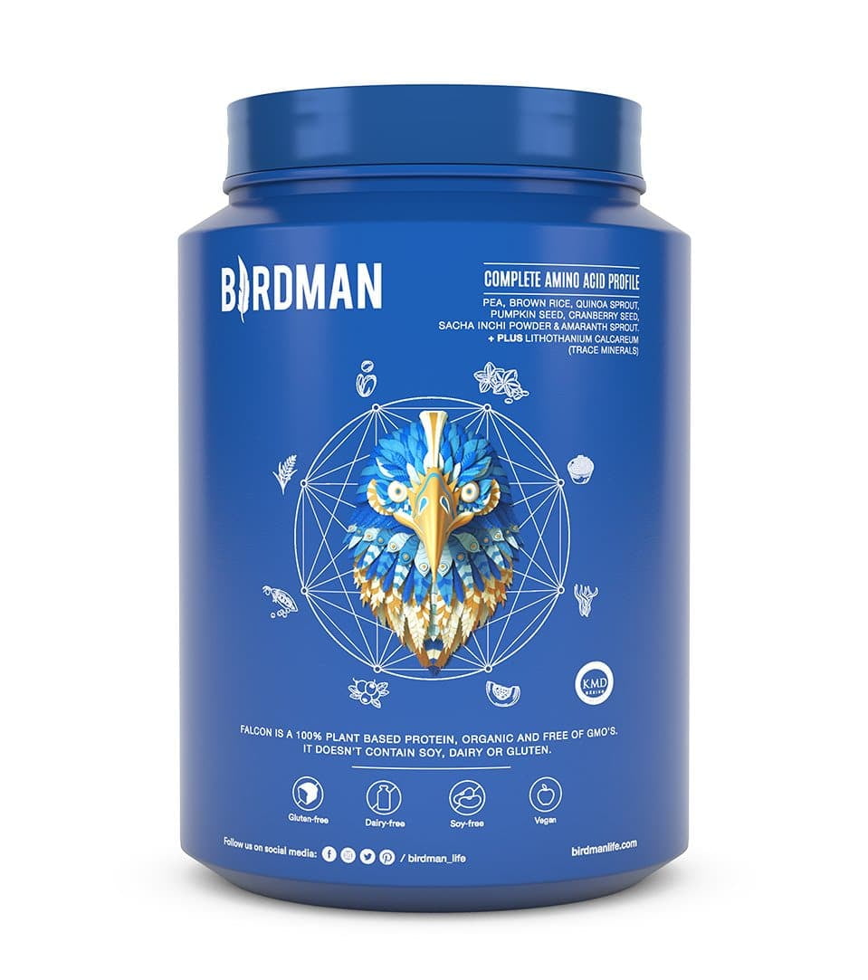Birdman Falcon Plant Based Protein Powder | Sport Vegan Protein, Keto Friendly, Kosher, Gluten Free, Organic Pea Protein, Non Dairy, Lactose Free Protein | Vainilla Flavor - 33 Servings - 2.18 lb