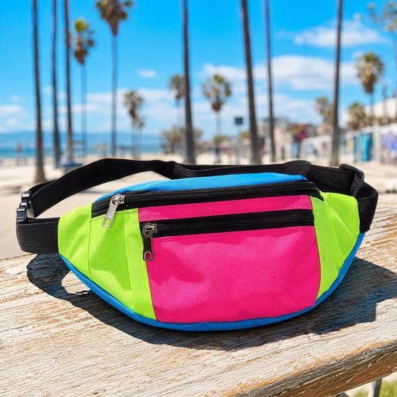 OUNONA Retro Colorful Fanny Pack Lightweight Waist Bag with Adjustable Strap for Travel, Festival, Outdoor Storage