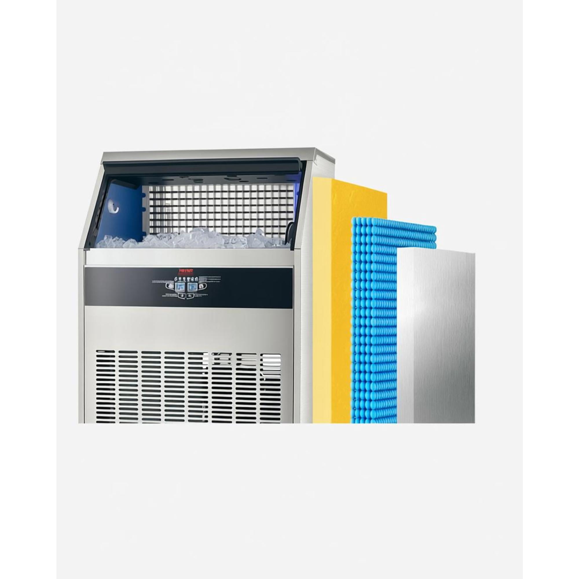 Commercial Ice Maker, 440 lbs/24H, 130 lbs Storage, Freestanding Self-Cleaning Ice Machine with Drain Pump, LED Display for Restaurant Bar Office
