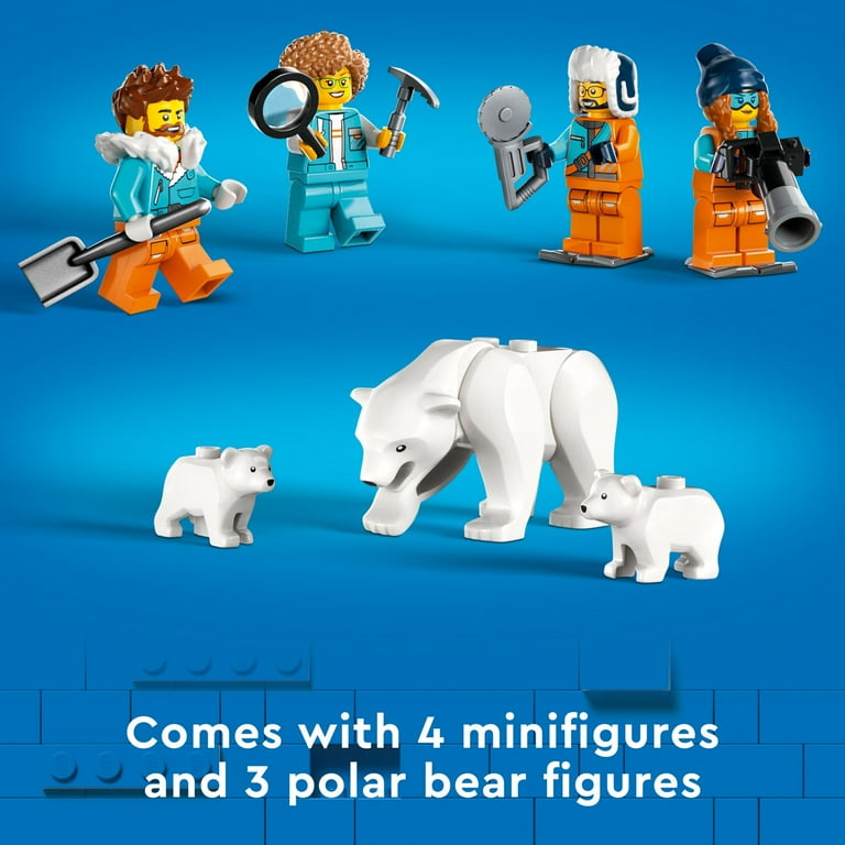 LEGO City Exploration Arctic Explorer Truck and Mobile Lab 60378 Building Set for Ages 6 with a Tracked Vehicle Laboratory on Skis Meteorite Snow