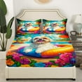 thumbnail image 3 of Erosebridal Animal Dog Sheet Set Twin,Tropical Flower Bedding Sets Twin Size,Ocean Beach Twin Sheet Sets,Breathable Teenager Bedroom Decor,3pcs, 3 of 7