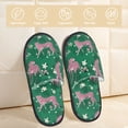 thumbnail image 2 of House Slippers for Women Men - Tropical pink leopard Lightweight House Shoes Fuzzy Slippers, Soft Slip-On Cozy House Slippers for Woman Indoor Outdoor, 2 of 7