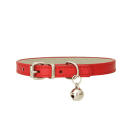 PU Leather Small Dog Cat Collar with Bell Safety Adjustable Kitten